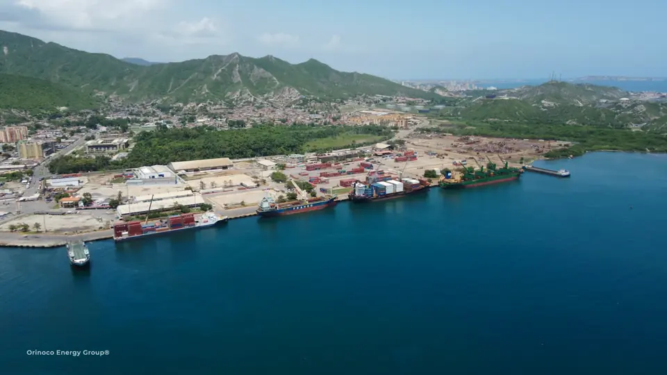 Aerial view of the port and bay